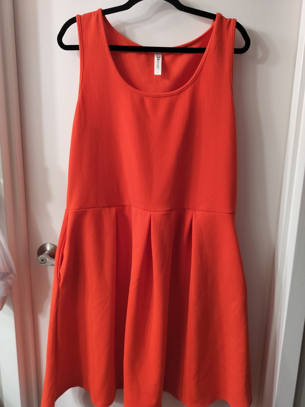 24Seven Bold Orange Scoop-Neck Dress